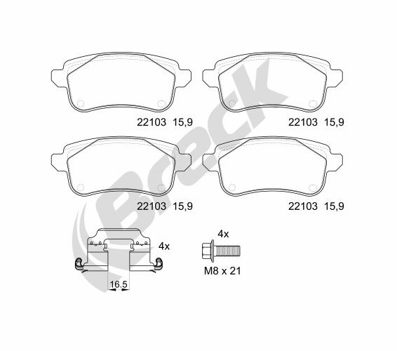 Brake Pad Set, disc brake - 22103 00 704 00 BRECK