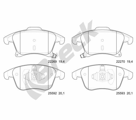 Brake Pad Set, disc brake - 22269 00 701 00 BRECK