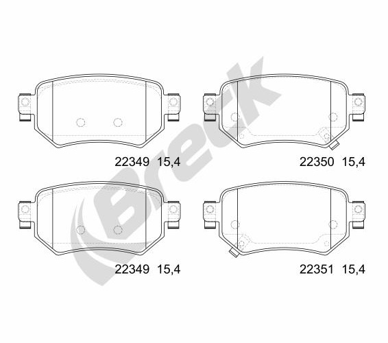 Brake Pad Set, disc brake - 22349 00 704 00 BRECK