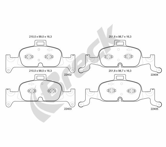 Brake Pad Set, disc brake - 22402 00 551 00 BRECK