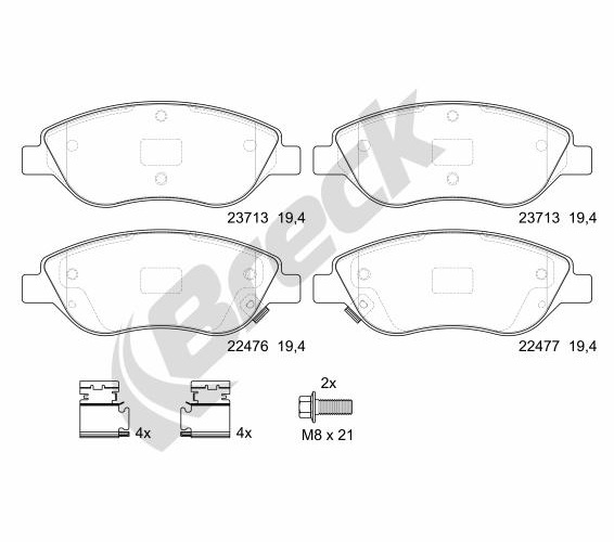 Brake Pad Set, disc brake - 22476 00 701 00 BRECK