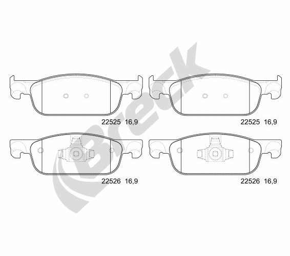 Brake Pad Set, disc brake - 22525 00 702 00 BRECK