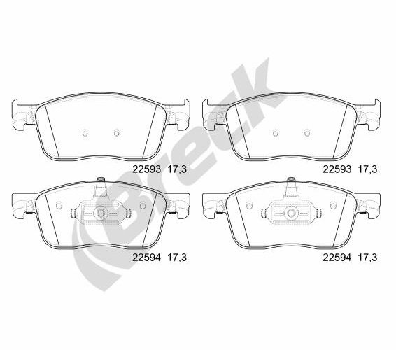 Brake Pad Set, disc brake - 22593 00 703 00 BRECK