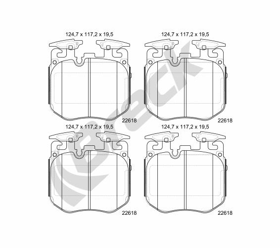Brake Pad Set, disc brake - 22618 00 551 00 BRECK