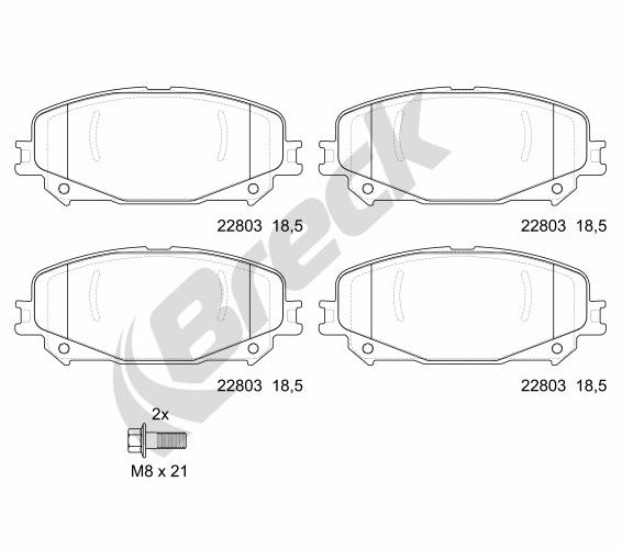 Brake Pad Set, disc brake - 22803 00 701 00 BRECK