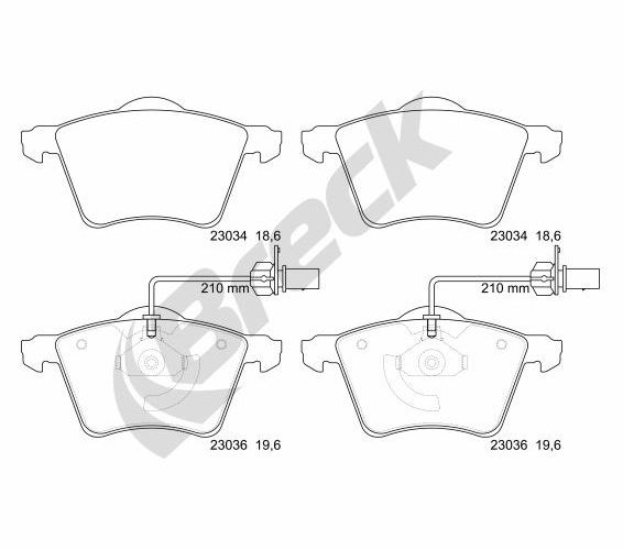 Brake Pad Set, disc brake - 23034 00 703 10 BRECK