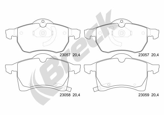 Brake Pad Set, disc brake - 23057 00 701 10 BRECK
