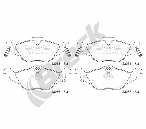 Brake Pad Set, disc brake - 23063 00 702 10 BRECK