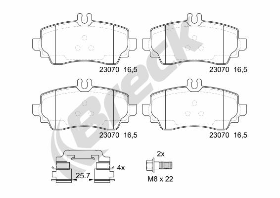 Brake Pad Set, disc brake - 23070 00 701 20 BRECK