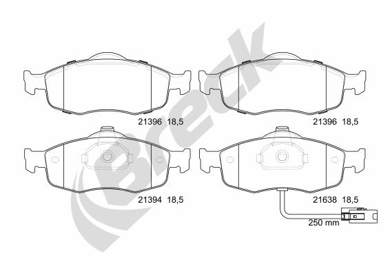 Brake Pad Set, disc brake - 23071 00 701 10 BRECK
