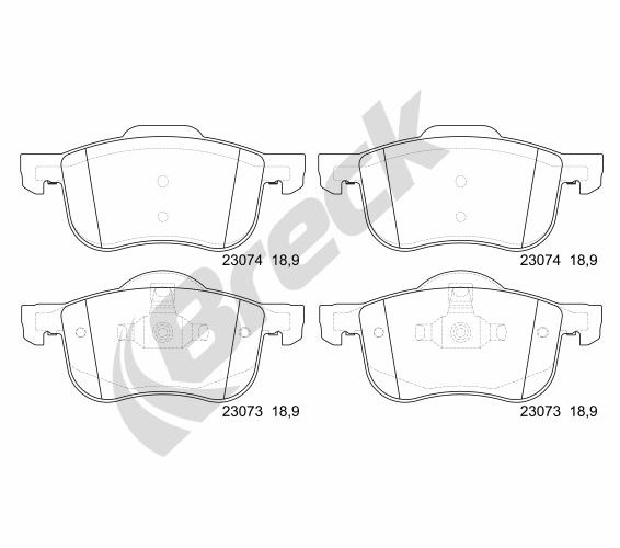 Brake Pad Set, disc brake - 23073 00 703 00 BRECK