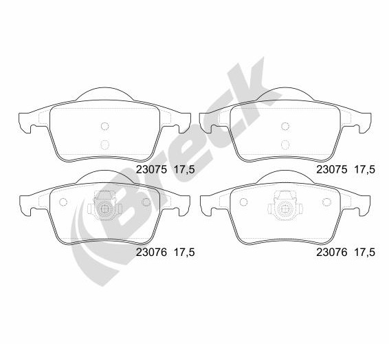 Brake Pad Set, disc brake - 23076 00 702 00 BRECK
