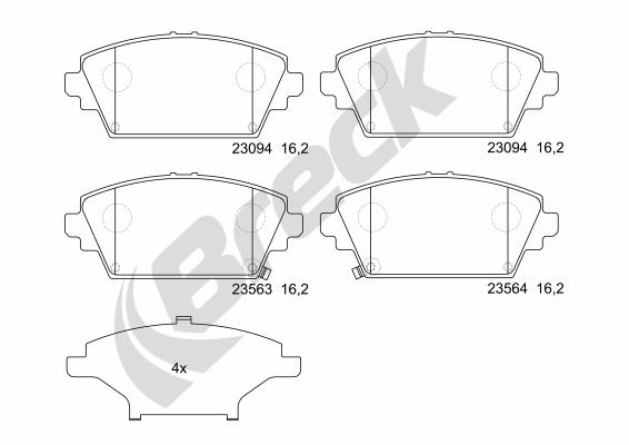 Brake Pad Set, disc brake - 23094 00 701 00 BRECK