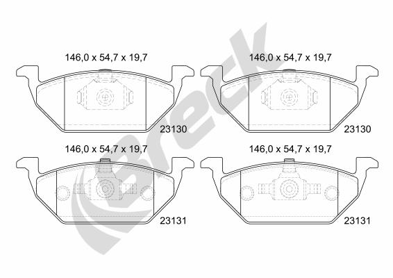 Brake Pad Set, disc brake - 23130 00 702 00 BRECK