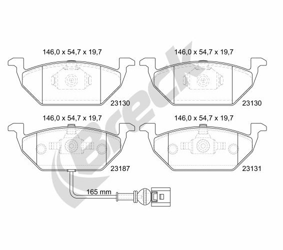 Brake Pad Set, disc brake - 23131 00 702 10 BRECK