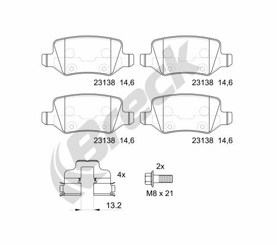 Brake Pad Set, disc brake - 23138 00 704 00 BRECK