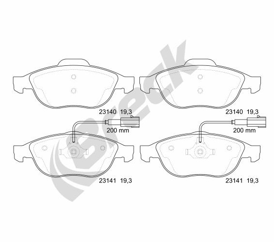 Brake Pad Set, disc brake - 23140 00 701 10 BRECK