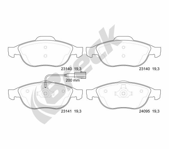Brake Pad Set, disc brake - 23141 00 701 10 BRECK