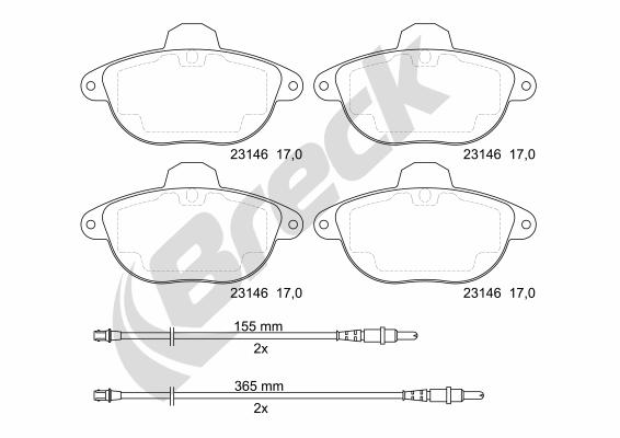 Brake Pad Set, disc brake - 23146 00 501 10 BRECK