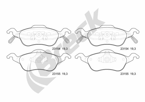 Brake Pad Set, disc brake - 23154 00 702 00 BRECK