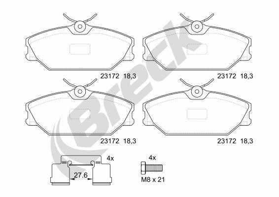 Brake Pad Set, disc brake - 23172 00 702 00 BRECK
