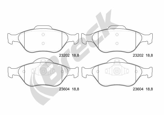 Brake Pad Set, disc brake - 23202 00 702 00 BRECK
