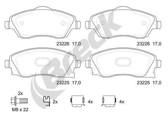 Brake Pad Set, disc brake - 23225 00 702 10 BRECK