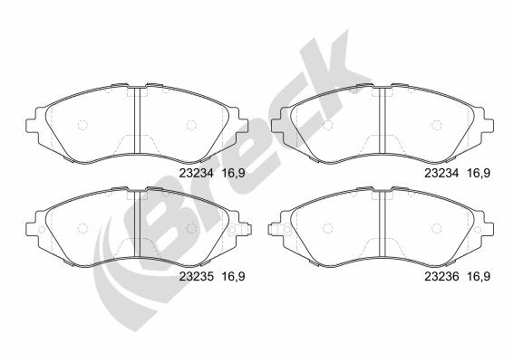 Brake Pad Set, disc brake - 23234 00 701 10 BRECK