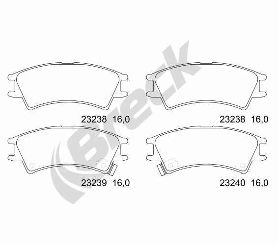 Brake Pad Set, disc brake - 23238 00 702 10 BRECK