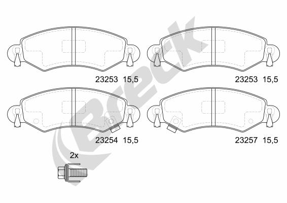 Brake Pad Set, disc brake - 23253 00 702 10 BRECK