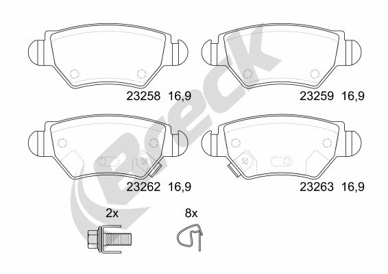 Brake Pad Set, disc brake - 23258 00 704 10 BRECK