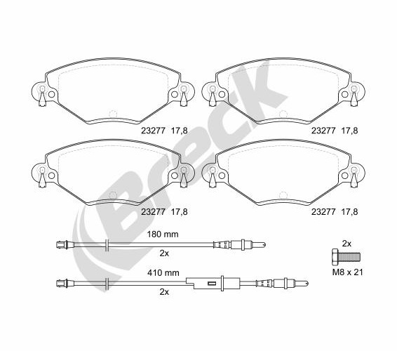 Brake Pad Set, disc brake - 23277 00 701 10 BRECK
