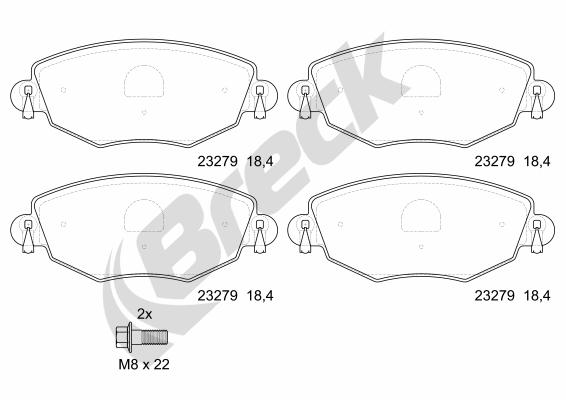 Brake Pad Set, disc brake - 23279 00 701 10 BRECK