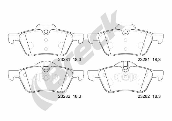 Brake Pad Set, disc brake - 23281 00 701 00 BRECK