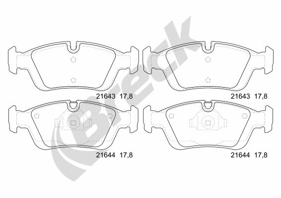 Brake Pad Set, disc brake - 23287 00 701 00 BRECK