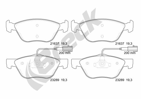 Brake Pad Set, disc brake - 23289 00 701 10 BRECK
