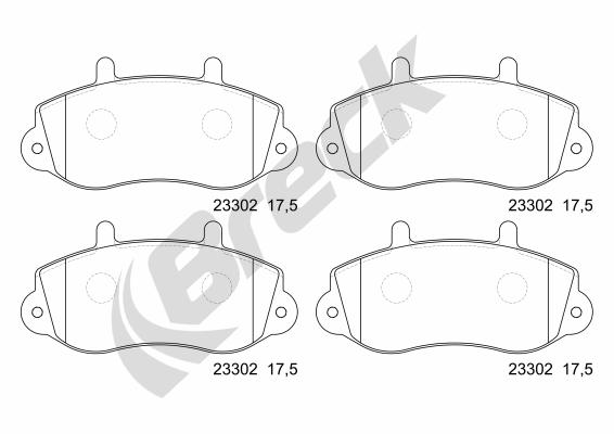 Brake Pad Set, disc brake - 23302 00 703 00 BRECK