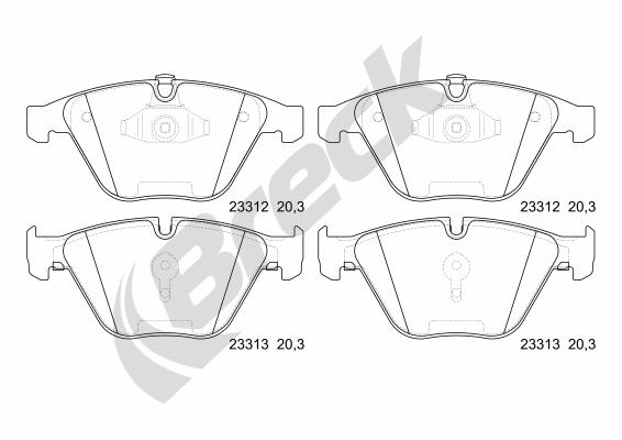 Brake Pad Set, disc brake - 23312 00 551 20 BRECK
