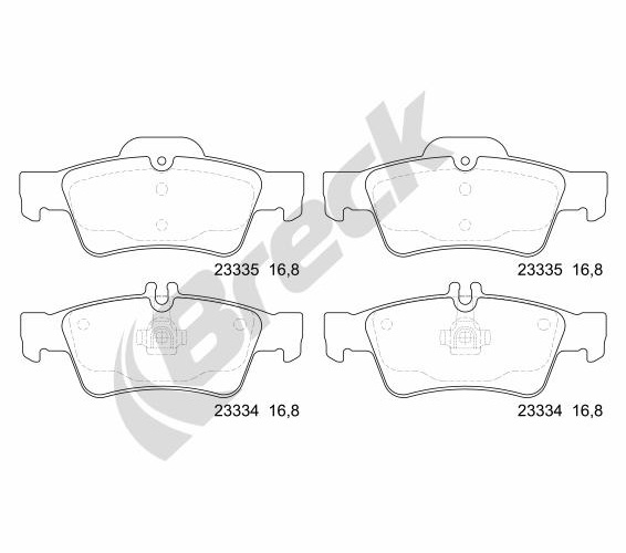 Brake Pad Set, disc brake - 23334 00 702 20 BRECK
