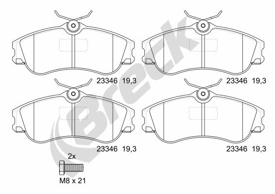 Brake Pad Set, disc brake - 23346 00 701 00 BRECK