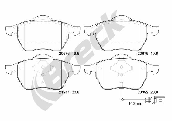 Brake Pad Set, disc brake - 23392 00 701 10 BRECK
