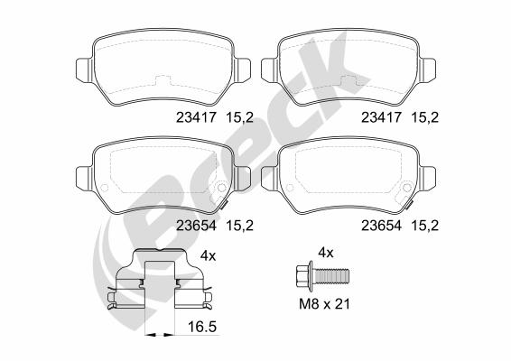 Brake Pad Set, disc brake - 23417 00 704 10 BRECK
