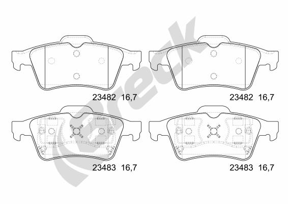 Brake Pad Set, disc brake - 23482 00 702 00 BRECK