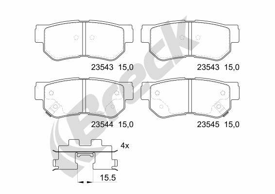 Brake Pad Set, disc brake - 23543 00 704 10 BRECK