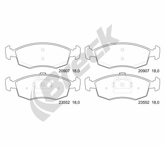 Brake Pad Set, disc brake - 23552 00 702 00 BRECK