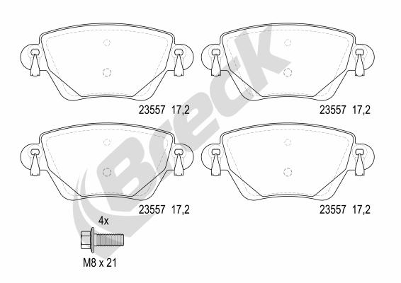 Brake Pad Set, disc brake - 23557 00 704 10 BRECK