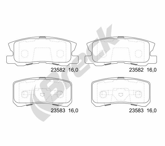 Brake Pad Set, disc brake - 23582 00 702 00 BRECK