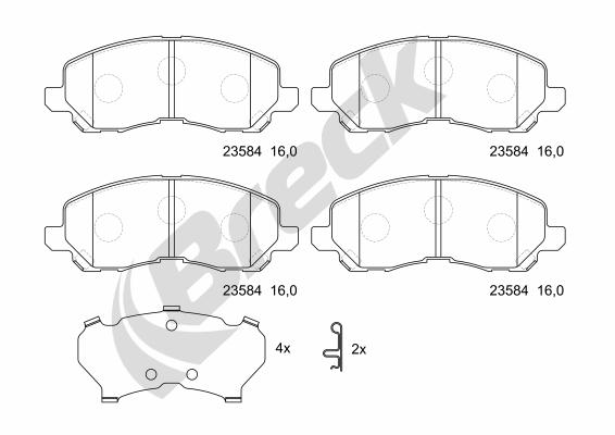 Brake Pad Set, disc brake - 23584 00 701 00 BRECK