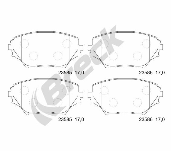 Brake Pad Set, disc brake - 23585 00 701 00 BRECK