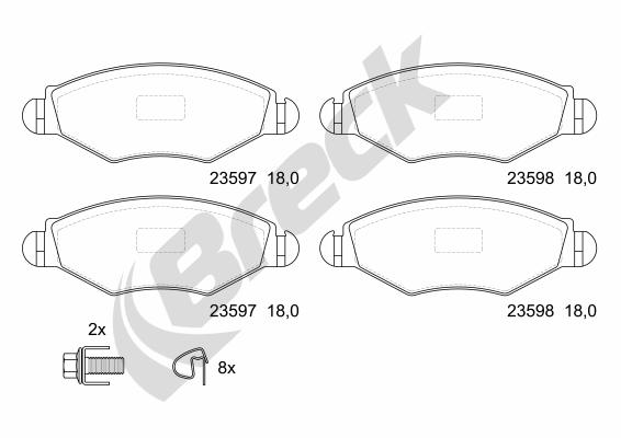 Brake Pad Set, disc brake - 23597 00 702 10 BRECK